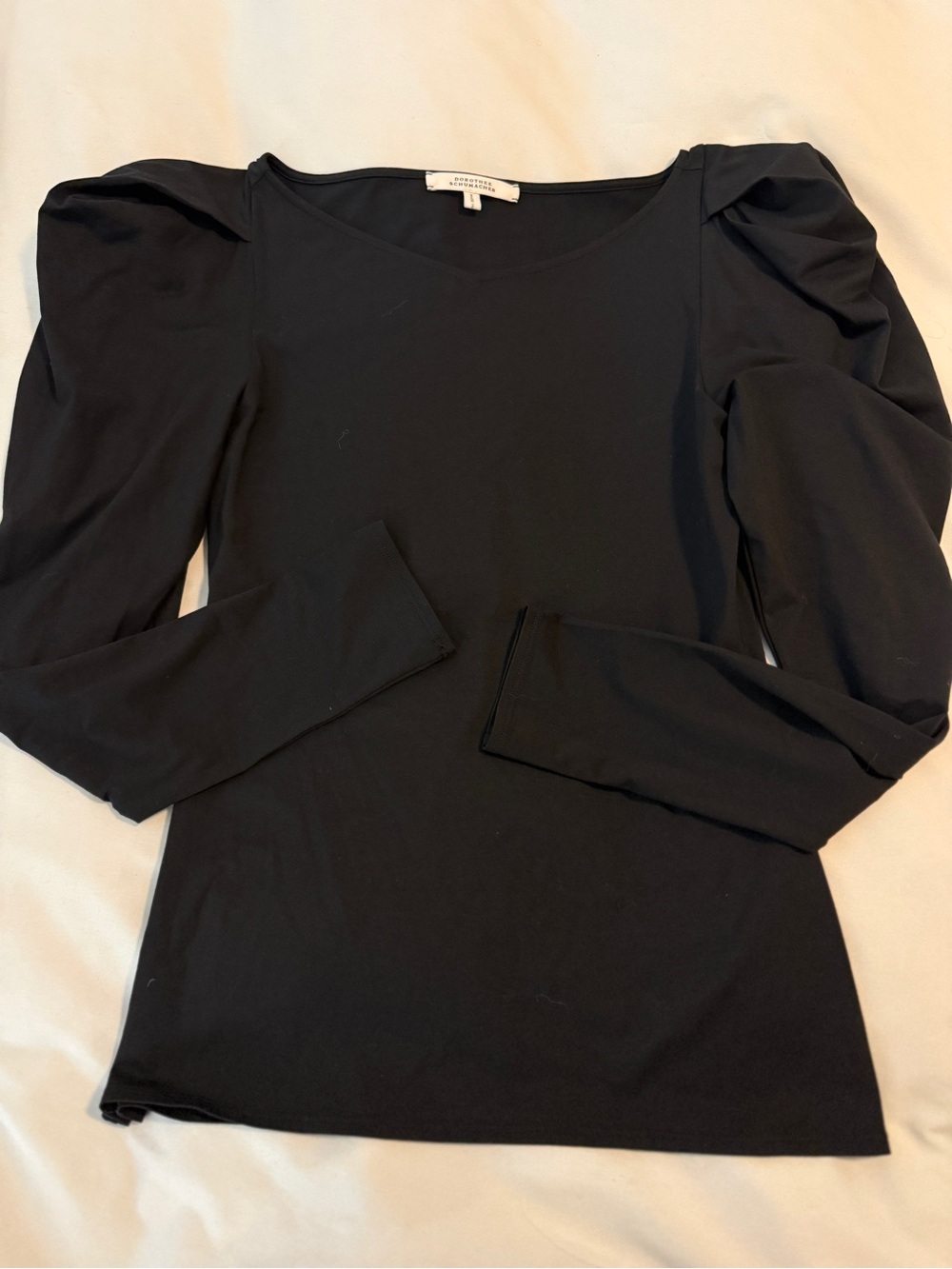 Dorothee Schumacher Women's Puff Long Sleeve Shirt In Back Size 2 NWOT